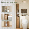 SoBuy BZR34-II-PF Colonne Salle de Bain Ultra-Étroite 20 cm – 4 Étagères Réglables et Tiroir – Effet Bois