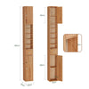 SoBuy BZR34-II-SH Colonne Salle de Bain Ultra-Étroite en Pin Massif, 4 Étagères Réglables et Tiroir, Anti-Basculement – Charge 25 kg – 20×20×180 cm, Bois