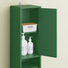 SoBuy BZR34-II-SY Colonne Salle de Bain Vert Foncé 180 cm Ultra-Slim 20 cm avec Tiroir et Étagères Réglables – Anti-Humidité, Anti-Basculement, MDF