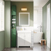 SoBuy BZR34-II-SY Colonne Salle de Bain Vert Foncé 180 cm Ultra-Slim 20 cm avec Tiroir et Étagères Réglables – Anti-Humidité, Anti-Basculement, MDF