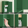 SoBuy BZR34-II-SY Colonne Salle de Bain Vert Foncé 180 cm Ultra-Slim 20 cm avec Tiroir et Étagères Réglables – Anti-Humidité, Anti-Basculement, MDF