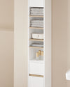 SoBuy BZR34-WN Meuble Étroit 20 cm – Colonne WC Gain de Place 180 cm, 2 Portes et 1 Tiroir, Blanc-Nature