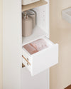 SoBuy BZR34-WN Meuble Étroit 20 cm – Colonne WC Gain de Place 180 cm, 2 Portes et 1 Tiroir, Blanc-Nature