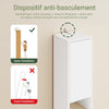 SoBuy BZR34-WN Meuble Étroit 20 cm – Colonne WC Gain de Place 180 cm, 2 Portes et 1 Tiroir, Blanc-Nature