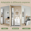 SoBuy BZR34-WN Meuble Étroit 20 cm – Colonne WC Gain de Place 180 cm, 2 Portes et 1 Tiroir, Blanc-Nature