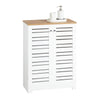 SoBuy BZR41-W Meuble de Salle de Bain Gain de Place avec Portes à Persienne, Étagères Réglables en MDF, 60x30x82 cm, Meuble d