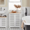 SoBuy BZR41-W Meuble Salle de Bain avec Étagères Réglables, Format Compact, Gain de Place, Usage Polyvalent, Rangement Optimisé – L60×P30×H82 cm, MDF, Blanc