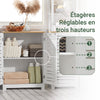 SoBuy BZR41-W Meuble Salle de Bain avec Étagères Réglables, Format Compact, Gain de Place, Usage Polyvalent, Rangement Optimisé – L60×P30×H82 cm, MDF, Blanc