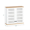 SoBuy BZR42-W Armoire Murale Salle de Bain avec Portes Persiennes et Étagères Réglables – 60×56×19 cm – Blanc