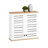 SoBuy BZR42-W Armoire Murale Salle de Bain avec Portes Persiennes et Étagères Réglables – 60×56×19 cm – Blanc