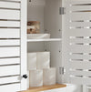 SoBuy BZR42-W Armoire Murale Salle de Bain avec Portes Persiennes et Étagères Réglables – 60×56×19 cm – Blanc
