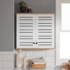 SoBuy BZR42-W Armoire Murale Salle de Bain avec Portes Persiennes et Étagères Réglables – 60×56×19 cm – Blanc