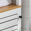 SoBuy BZR43-W Colonne Salle de Bain avec Porte à Lames, Gain de Place, pour Salle de Bain et WC, Rangement Optimisé, Compact – L40×P30×H160 cm, Bois, Blanc