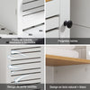 SoBuy BZR43-W Colonne Salle de Bain avec Porte à Lames, Gain de Place, pour Salle de Bain et WC, Rangement Optimisé, Compact – L40×P30×H160 cm, Bois, Blanc