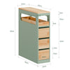 SoBuy BZR54-II-GR Meuble Salle de Bain à Roulettes, 3 Tiroirs et Niche Ouverte, Slim 23cm, Charge 40kg – 65x23x82 cm