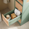 SoBuy BZR54-II-GR Meuble Salle de Bain à Roulettes, 3 Tiroirs et Niche Ouverte, Slim 23cm, Charge 40kg – 65x23x82 cm