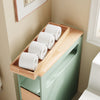 SoBuy BZR54-II-GR Meuble Salle de Bain à Roulettes, 3 Tiroirs et Niche Ouverte, Slim 23cm, Charge 40kg – 65x23x82 cm