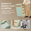 SoBuy BZR54-II-GR Meuble Salle de Bain à Roulettes, 3 Tiroirs et Niche Ouverte, Slim 23cm, Charge 40kg – 65x23x82 cm