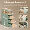 SoBuy BZR54-II-GR Meuble Salle de Bain à Roulettes, 3 Tiroirs et Niche Ouverte, Slim 23cm, Charge 40kg – 65x23x82 cm