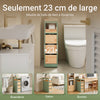SoBuy BZR54-II-GR Meuble Salle de Bain à Roulettes, 3 Tiroirs et Niche Ouverte, Slim 23cm, Charge 40kg – 65x23x82 cm