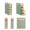 SoBuy BZR54-II-GR Meuble Salle de Bain à Roulettes, 3 Tiroirs et Niche Ouverte, Slim 23cm, Charge 40kg – 65x23x82 cm