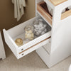 SoBuy BZR54-II-W Meuble Salle de Bain à Roulettes – 3 Tiroirs et Niche – Slim 23 cm – Blanc et Hévéa