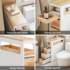 SoBuy BZR54-III-WN Meuble Salle de Bain Slim 23 cm à Roulettes – 3 Tiroirs – Blanc et Bois Naturel