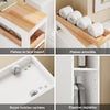 SoBuy BZR54-IV-WN Colonne Salle de Bain avec Roulettes, 3 Tiroirs et Compartiment Arrière Réglable – L65×P23×H82 cm, Charge 40 kg, Blanc et Naturel