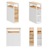 SoBuy BZR54-IV-WN Colonne Salle de Bain avec Roulettes, 3 Tiroirs et Compartiment Arrière Réglable – L65×P23×H82 cm, Charge 40 kg, Blanc et Naturel