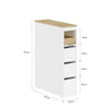 Prévente SoBuy BZR54-K-W Meuble WC Rangement 20 cm – 3 Tiroirs, Étagère Mobile, Roulettes Discrètes, Anti-Basculement – 60×20×82 cm, Blanc