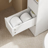 Prévente SoBuy BZR54-K-W Meuble WC Rangement 20 cm – 3 Tiroirs, Étagère Mobile, Roulettes Discrètes, Anti-Basculement – 60×20×82 cm, Blanc