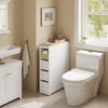 Prévente SoBuy BZR54-K-W Meuble WC Rangement 20 cm – 3 Tiroirs, Étagère Mobile, Roulettes Discrètes, Anti-Basculement – 60×20×82 cm, Blanc