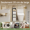 Prévente SoBuy BZR54-K-W Meuble WC Rangement 20 cm – 3 Tiroirs, Étagère Mobile, Roulettes Discrètes, Anti-Basculement – 60×20×82 cm, Blanc