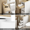 Prévente SoBuy BZR54-K-W Meuble WC Rangement 20 cm – 3 Tiroirs, Étagère Mobile, Roulettes Discrètes, Anti-Basculement – 60×20×82 cm, Blanc