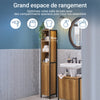 SoBuy BZR62-PF Colonne Salle de Bain avec 3 Compartiments Ouverts et 1 Porte, Gain de Place, Style Industriel, pour Salle de Bain et WC – L30×P28×H168 cm