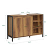 SoBuy BZR63-L-PF Meuble sous-Vasque 90 cm avec Découpe en U, 2 Portes et 3 Étagères Réglables – Style Industriel Bois Noyer et Métal Noir