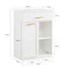 SoBuy BZR66-W Meuble Salle de Bain avec Panier à Linge Amovible, 1 Tiroir et 2 Étagères – Rangement Compact Blanc – 66×37×95 cm