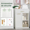 SoBuy BZR66-W Meuble Salle de Bain avec Panier à Linge Amovible, 1 Tiroir et 2 Étagères – Rangement Compact Blanc – 66×37×95 cm
