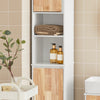 SoBuy BZR74-W Colonne Salle de Bain Style Naturel avec Panier à Linge – Blanc Bois, 170 cm