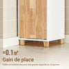 SoBuy BZR74-W Colonne Salle de Bain Style Naturel avec Panier à Linge – Blanc Bois, 170 cm