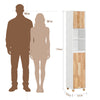 SoBuy BZR74-W Colonne Salle de Bain Style Naturel avec Panier à Linge – Blanc Bois, 170 cm
