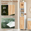 SoBuy BZR74-W Colonne Salle de Bain Style Naturel avec Panier à Linge – Blanc Bois, 170 cm