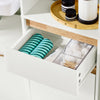 SoBuy BZR80-W Colonne de Salle de Bain 170 cm – Tiroir, Portes et Étagère Ouverte – Blanc