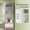 SoBuy BZR80-W Colonne de Salle de Bain 170 cm – Tiroir, Portes et Étagère Ouverte – Blanc