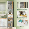 SoBuy BZR80-W Colonne de Salle de Bain 170 cm – Tiroir, Portes et Étagère Ouverte – Blanc