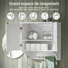 SoBuy BZR84-W Armoire Murale de Salle de Bain – 60×30×60 cm, Étagères Réglables et Barre à Serviettes, Blanc