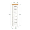 SoBuy BZR85-W Armoire Salle de Bain Rangement Fonctionnel et Compact, Gain de Place, Résistant à l’Humidité, Pratique – L20×P18×H75 cm, Bois, Blanc et Naturel