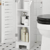 SoBuy BZR85-W Armoire Salle de Bain Rangement Fonctionnel et Compact, Gain de Place, Résistant à l’Humidité, Pratique – L20×P18×H75 cm, Bois, Blanc et Naturel