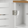 SoBuy BZR85-W Armoire Salle de Bain Rangement Fonctionnel et Compact, Gain de Place, Résistant à l’Humidité, Pratique – L20×P18×H75 cm, Bois, Blanc et Naturel