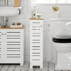 SoBuy BZR85-W Armoire Salle de Bain Rangement Fonctionnel et Compact, Gain de Place, Résistant à l’Humidité, Pratique – L20×P18×H75 cm, Bois, Blanc et Naturel